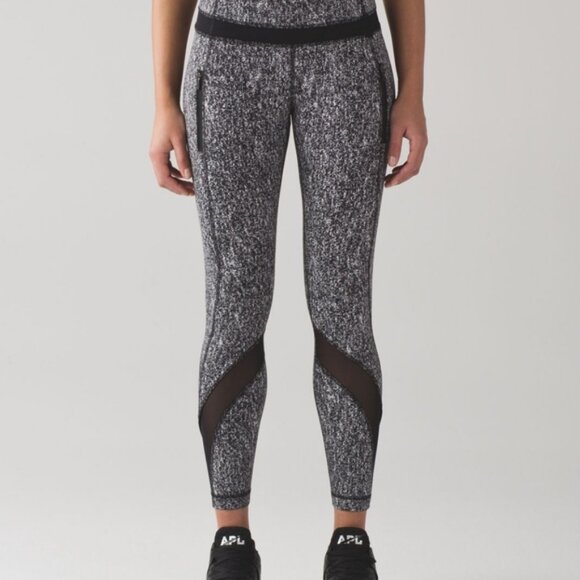 Lululemon Inspire Tight II Power Luxtreme Suited Jacquard Black White / Black - Picture 4 of 12